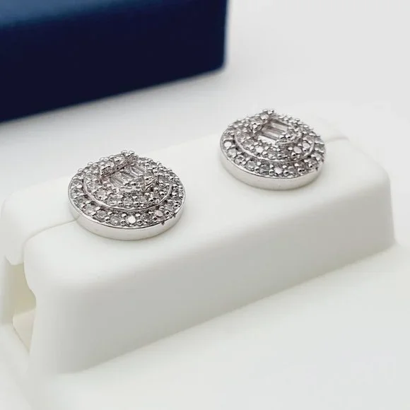 925 Sterling Silver Plated CZ Earrings, EVBRS573 - Picture 9 of 10